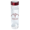 WB1503-600 ML. (20 FL. OZ.) SINGLE WALL BOROSILICATE GLASS BOTTLE-Clear Glass (bottle) Red (lid)